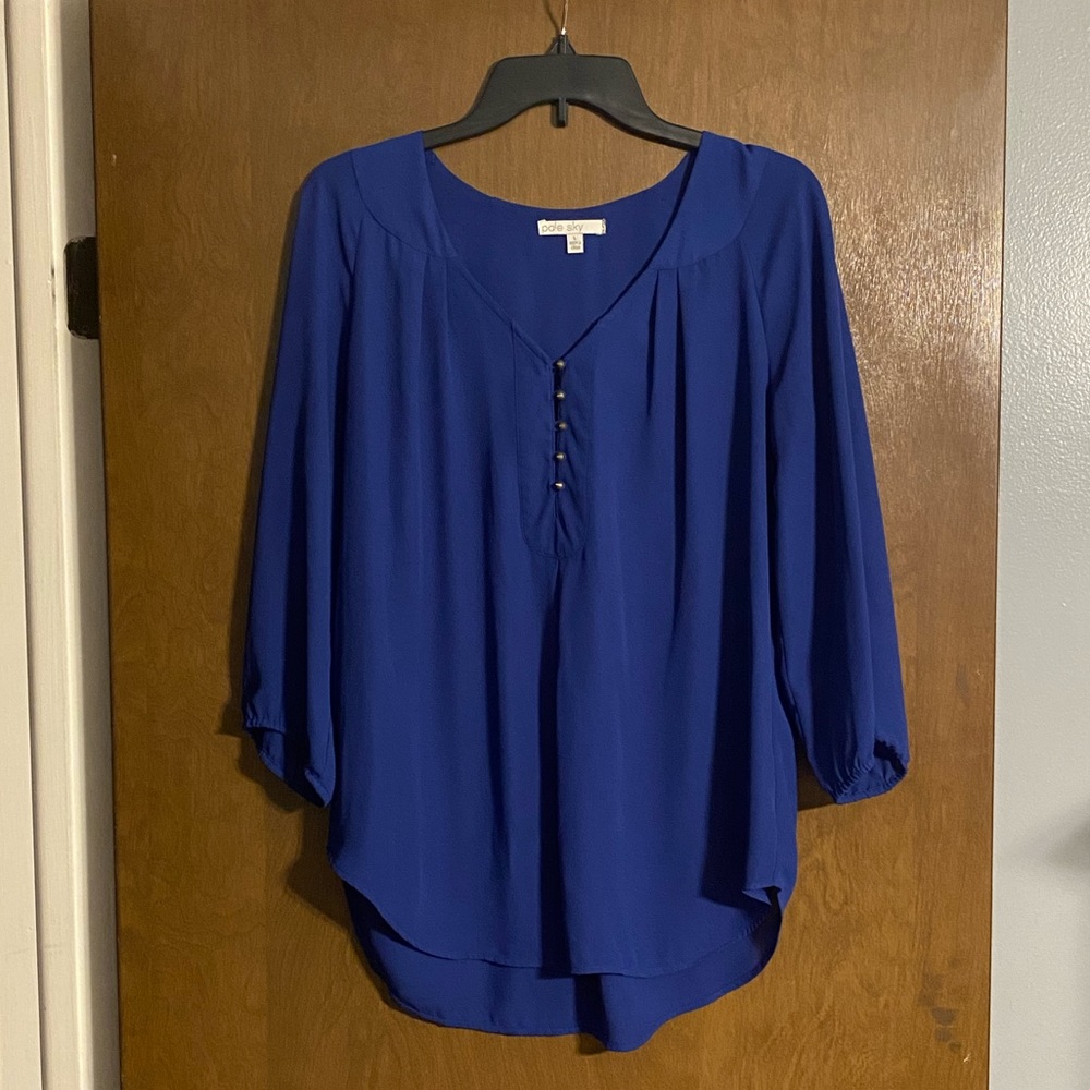 Pale Sky Royal Blue Blouse